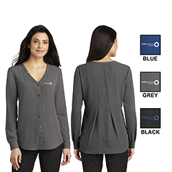 LADIES LONG SLEEVE BUTTON FRONT BLOUSE